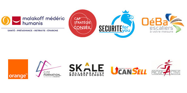 Logos des entreprises partenaires de la soirée